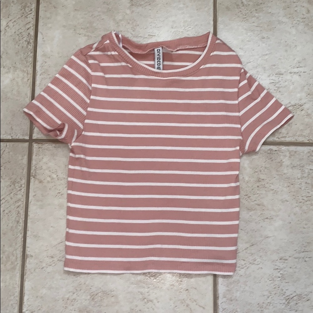 H&M striped cropped shirt